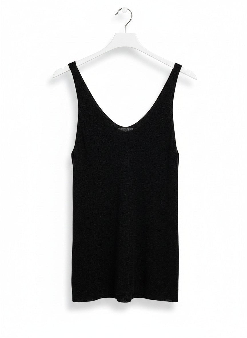 Топ без ръкави V‑neck - черен