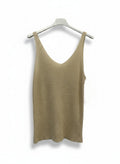 Топ  V‑neck - златисто-бежов